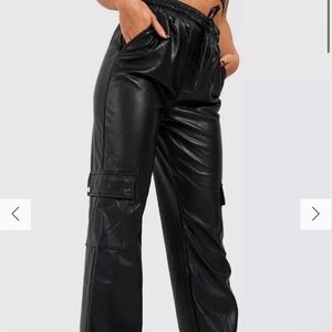 Leather cargo pants